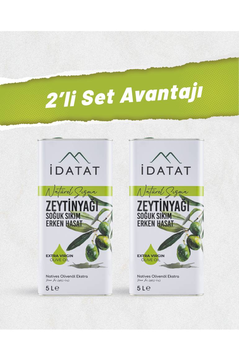 EDREMİT NATUREL SIZMA ERKEN HASAT ZEYTİNYAĞI 5LT 2'Lİ SET